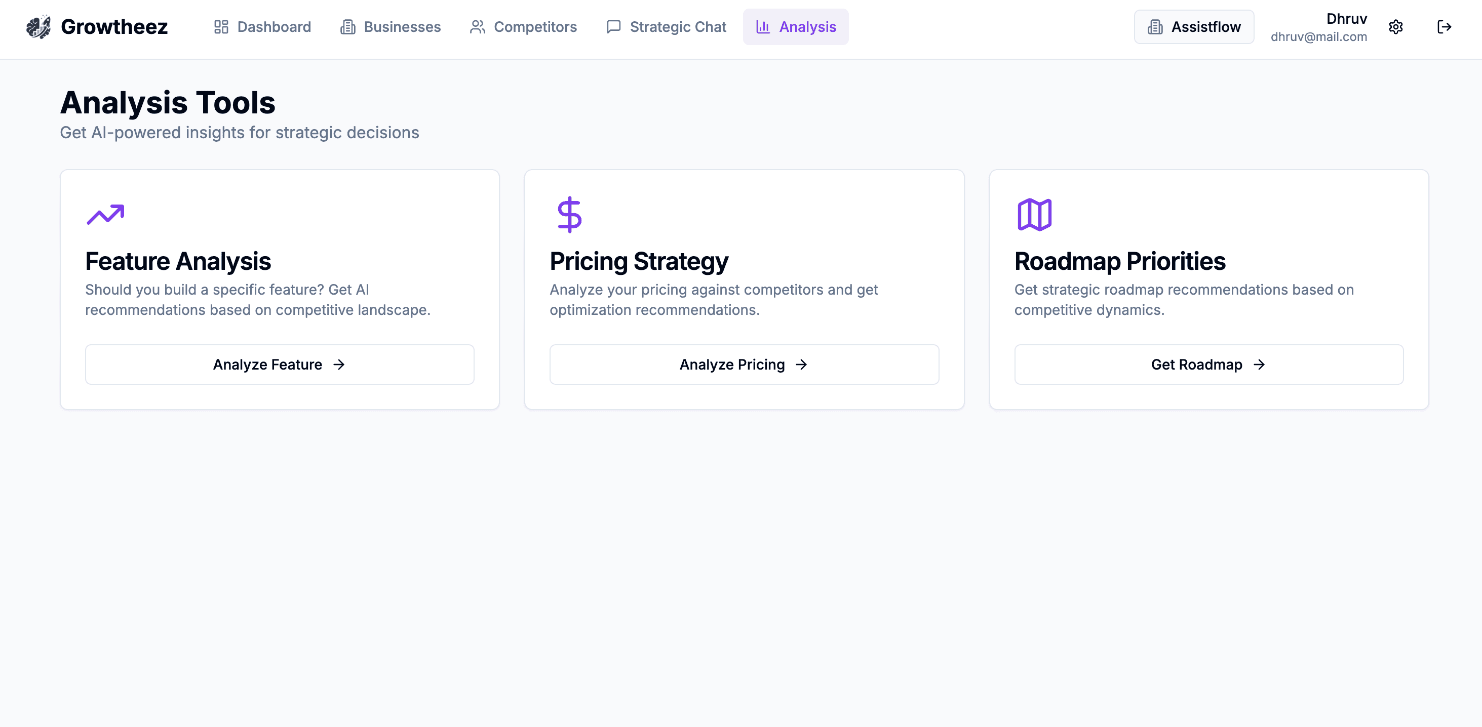 Analysis tools for feature, pricing, and roadmap decisions